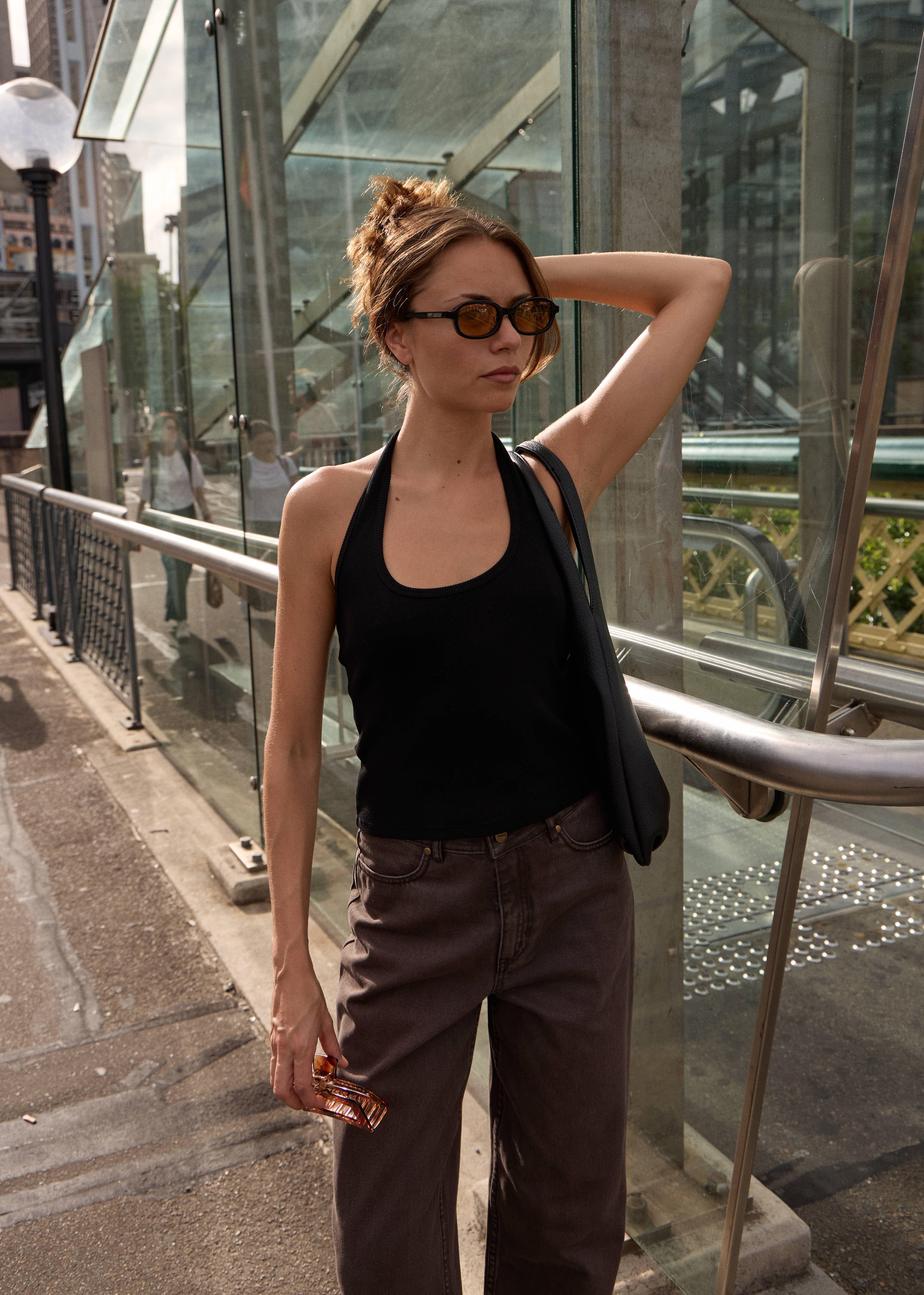 AFENDS Womens Basis - Rib Halter - Black