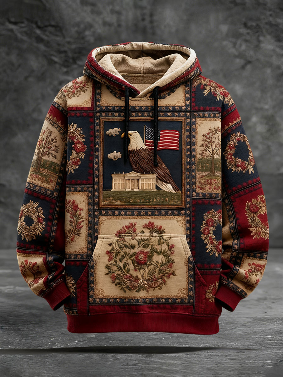 Men's 1776-2026 Print Casual Hoodie