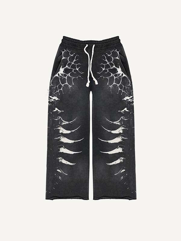Graphic Print Elastic Waist Pants