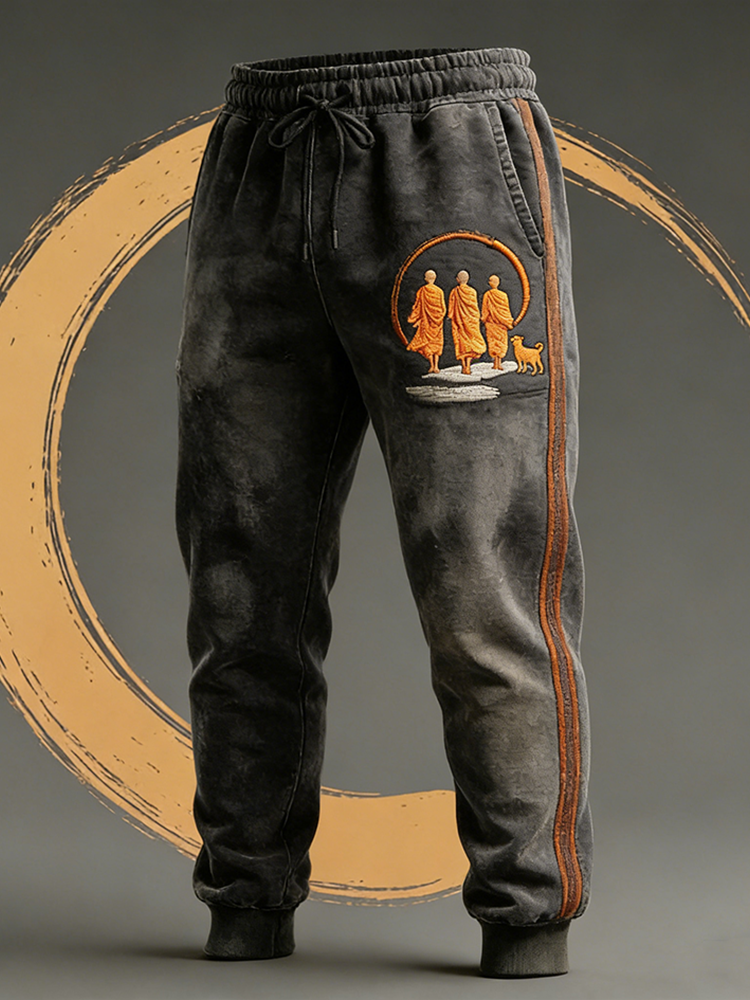 Walk For Peace Retro Pattern Leisure Sport Long Pants