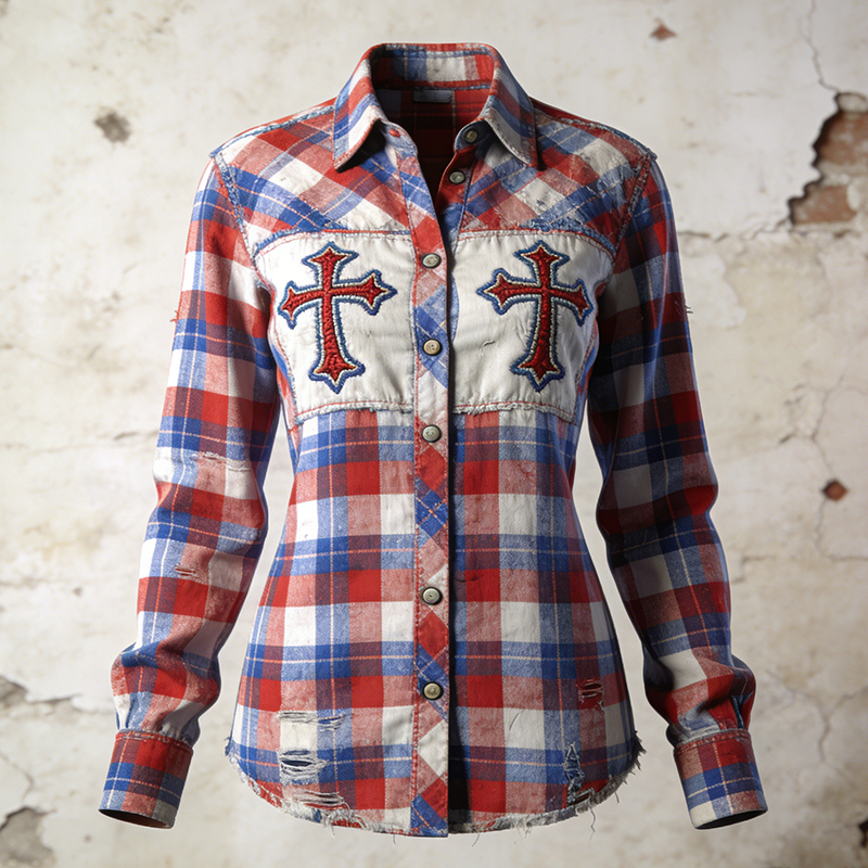 Women's US 250th Anniversary Faith Art Print Casual Shirt