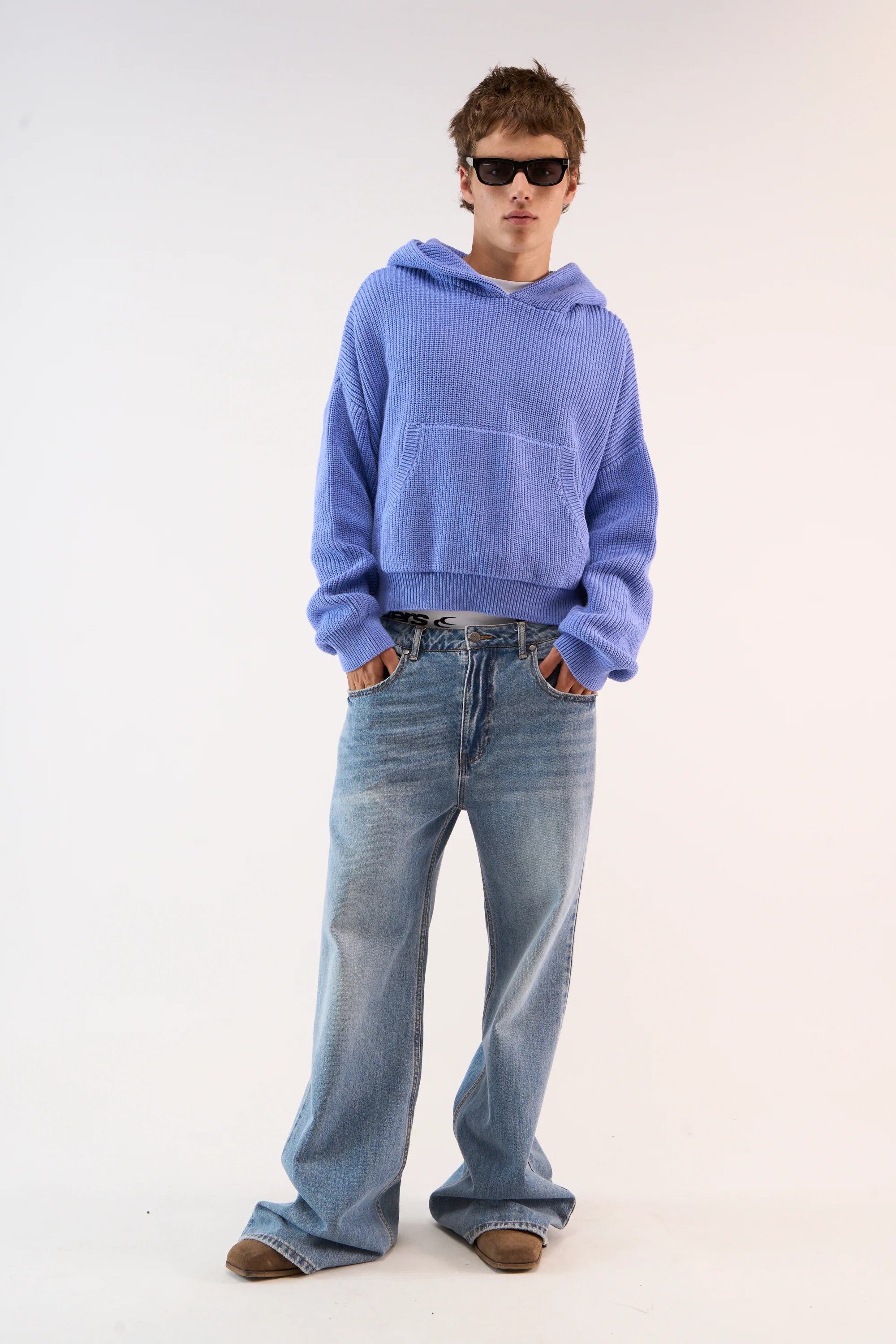 Bawdy Royal Blue Knit Hoodie