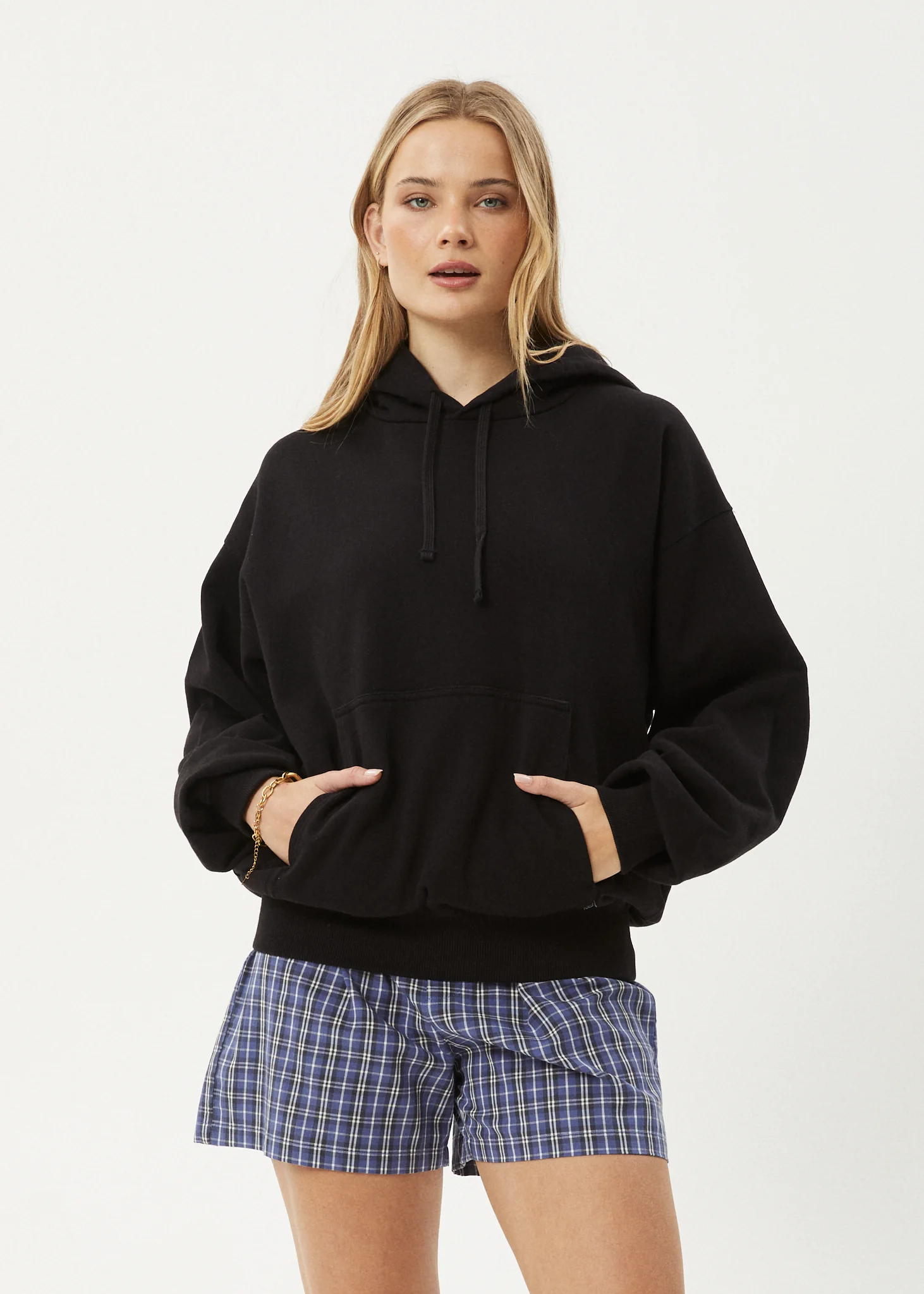 AFENDS Mens Genesis - Boxy Hoodie - Black