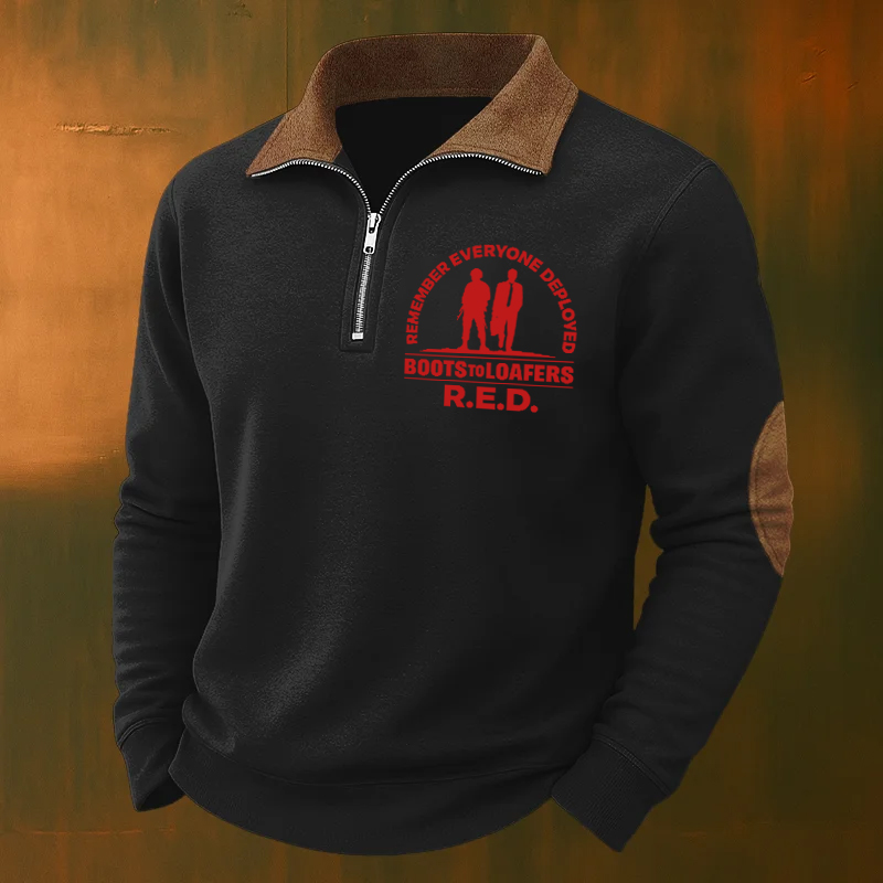 Men's Red Friday Casual Zipper Sweatshirt