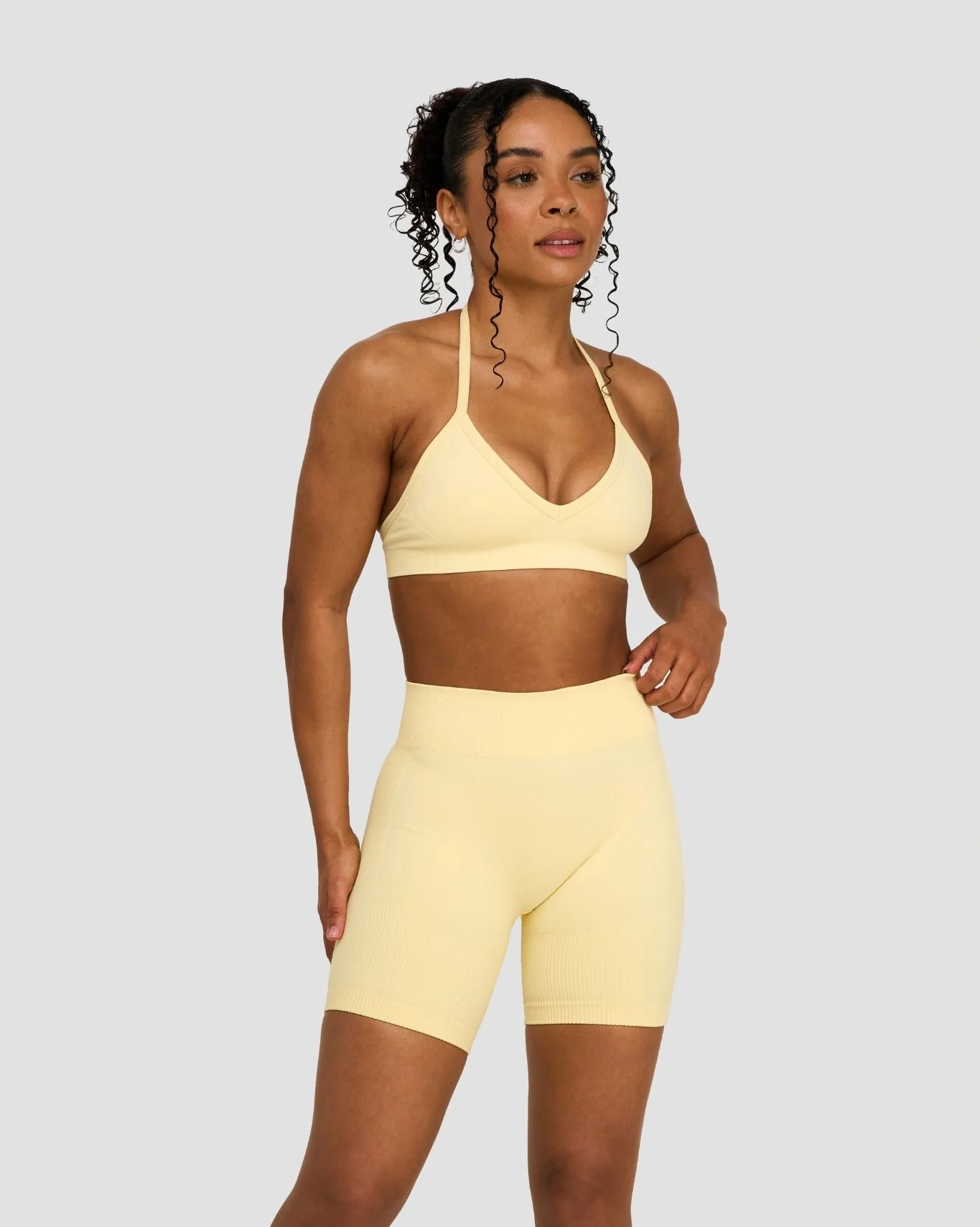 Elevate™ Sculpting Seamless Adjustable Halter Bra | Golden Butter