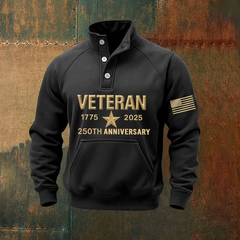 US Veteran 250th Anniversary Print Casual Men's Sweatshirt
