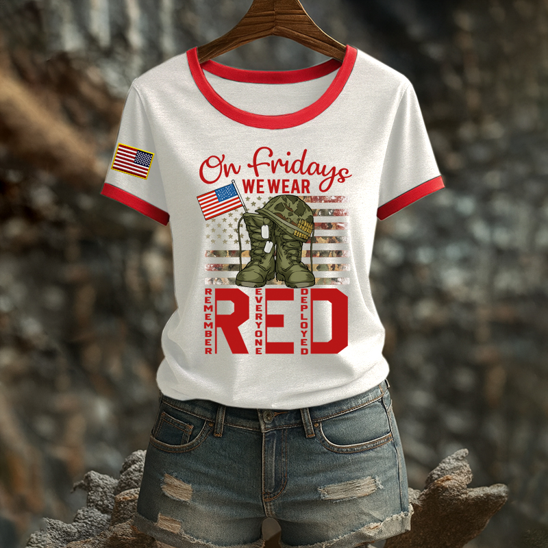 Women's Red Friday Veteran Print T-Shirt