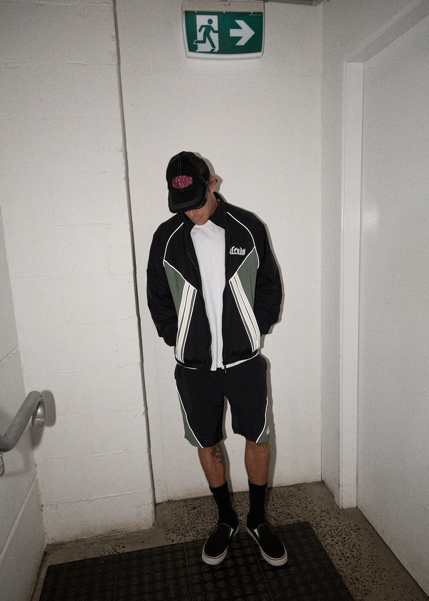 AFENDS Mens Sporting - Panelled Short 20" - Black