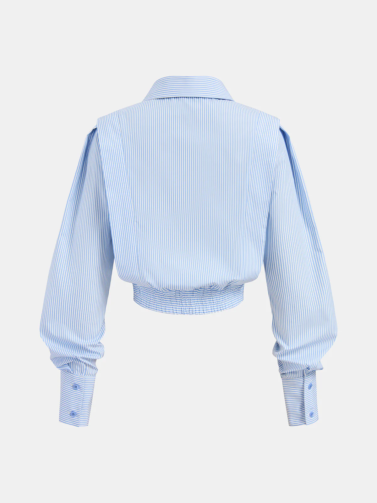 Striped Cinched Waist Cropped Shirt