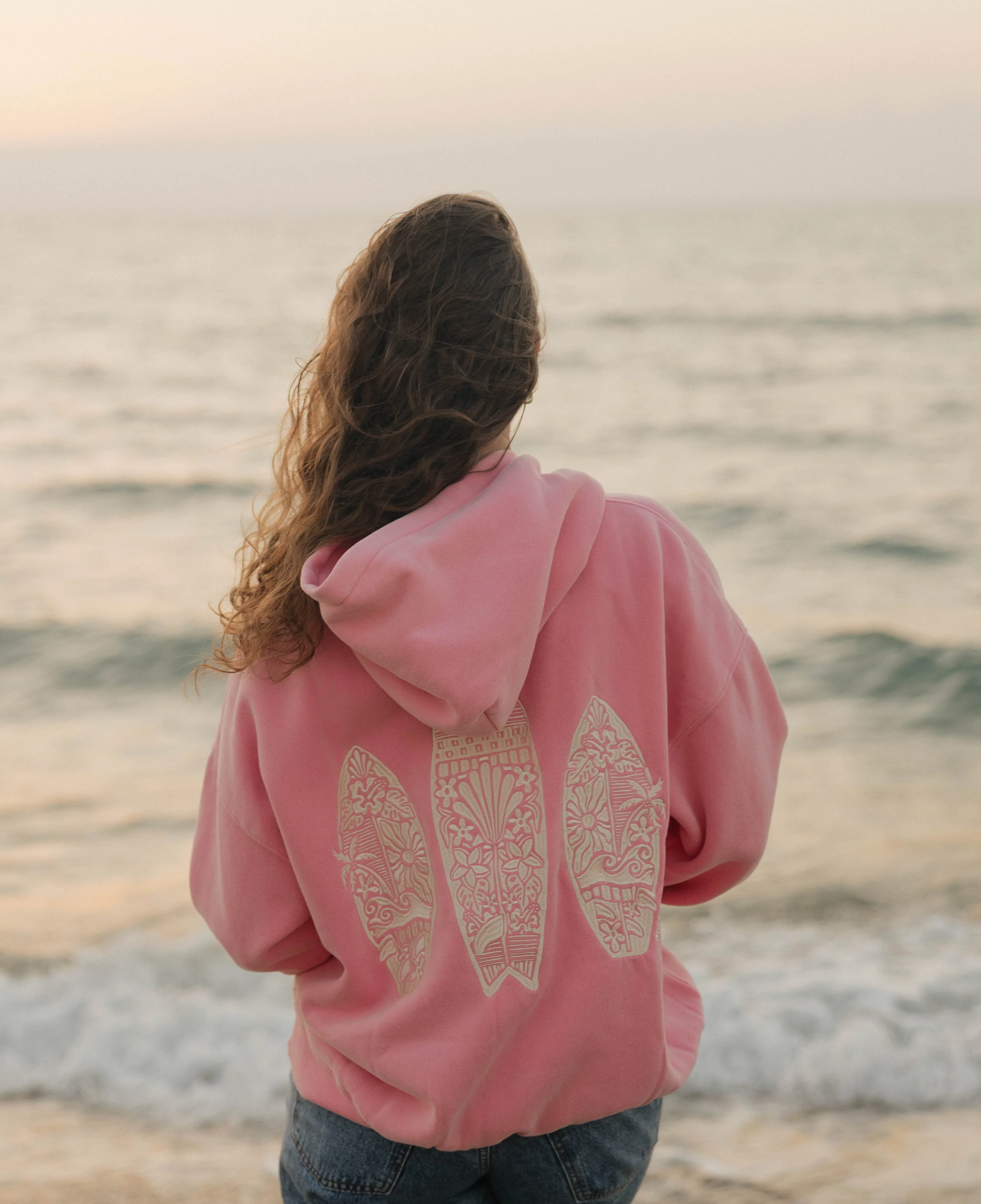 Sunny Surf Hoodie- Vintage Bubblegum
