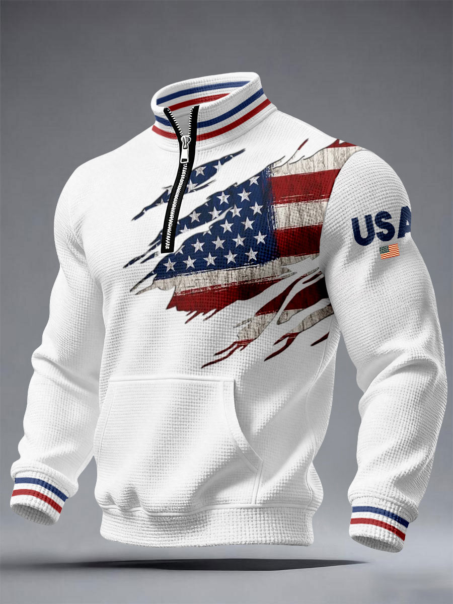 Men's  Patriotic Waffle Sweatshirts