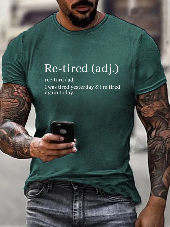 Re-tired Pattern  100% Cotton T-Shirt