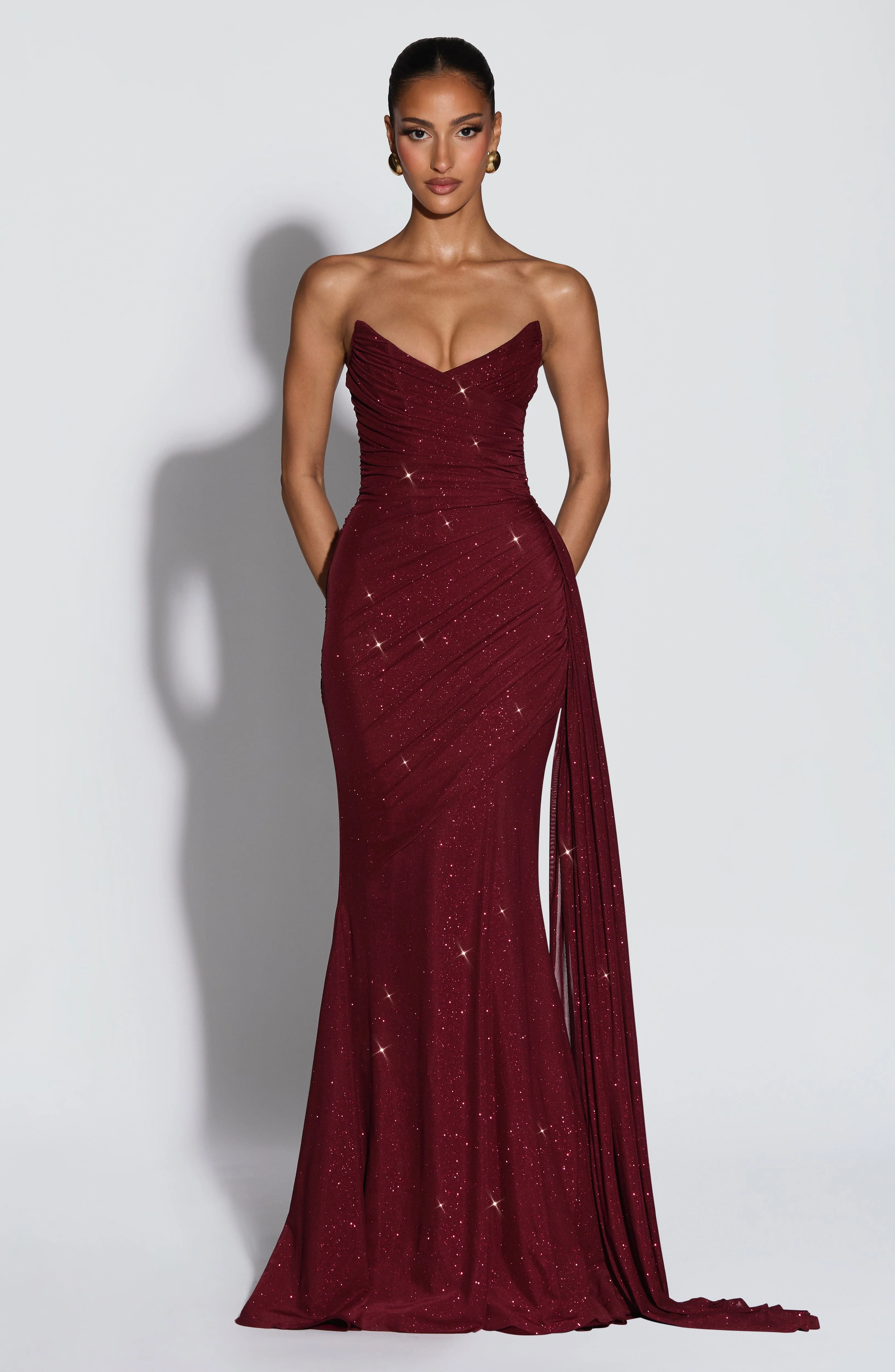 Ashika Maxi Dress - Wine Sparkle
