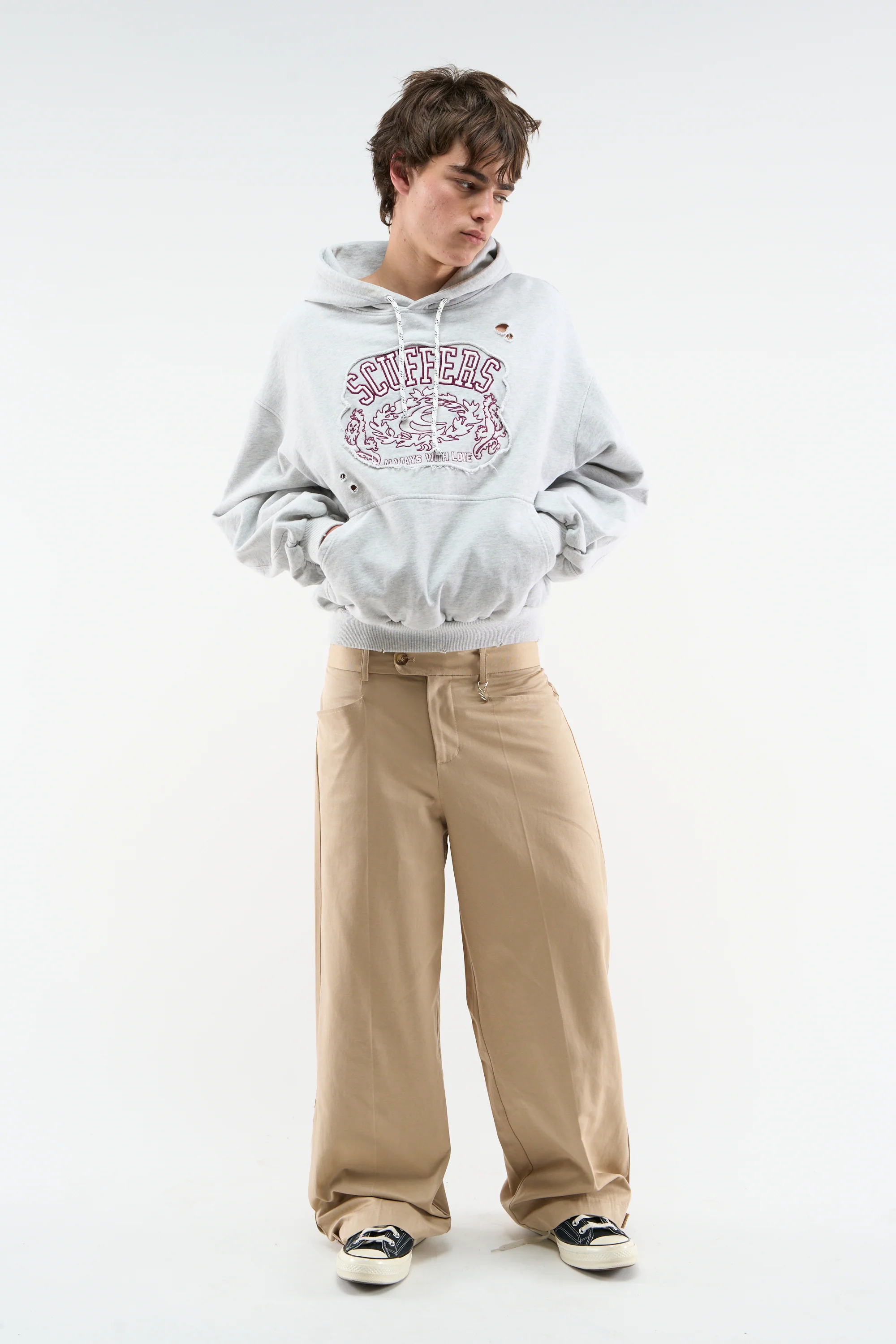 Eu Grey Melange Hoodie