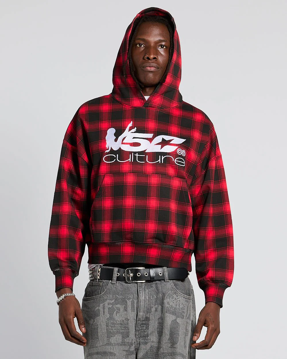 TARTAN HOODIE RED