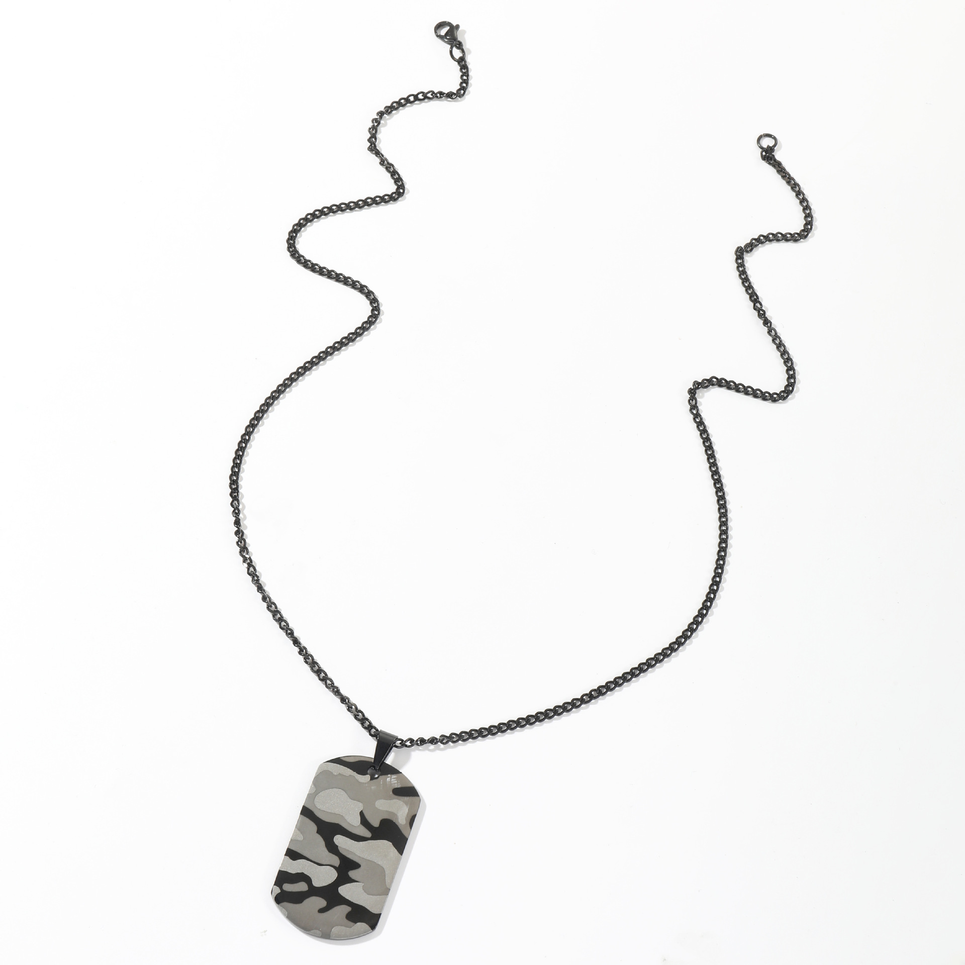 Military Camouflage Oval Men's Necklace