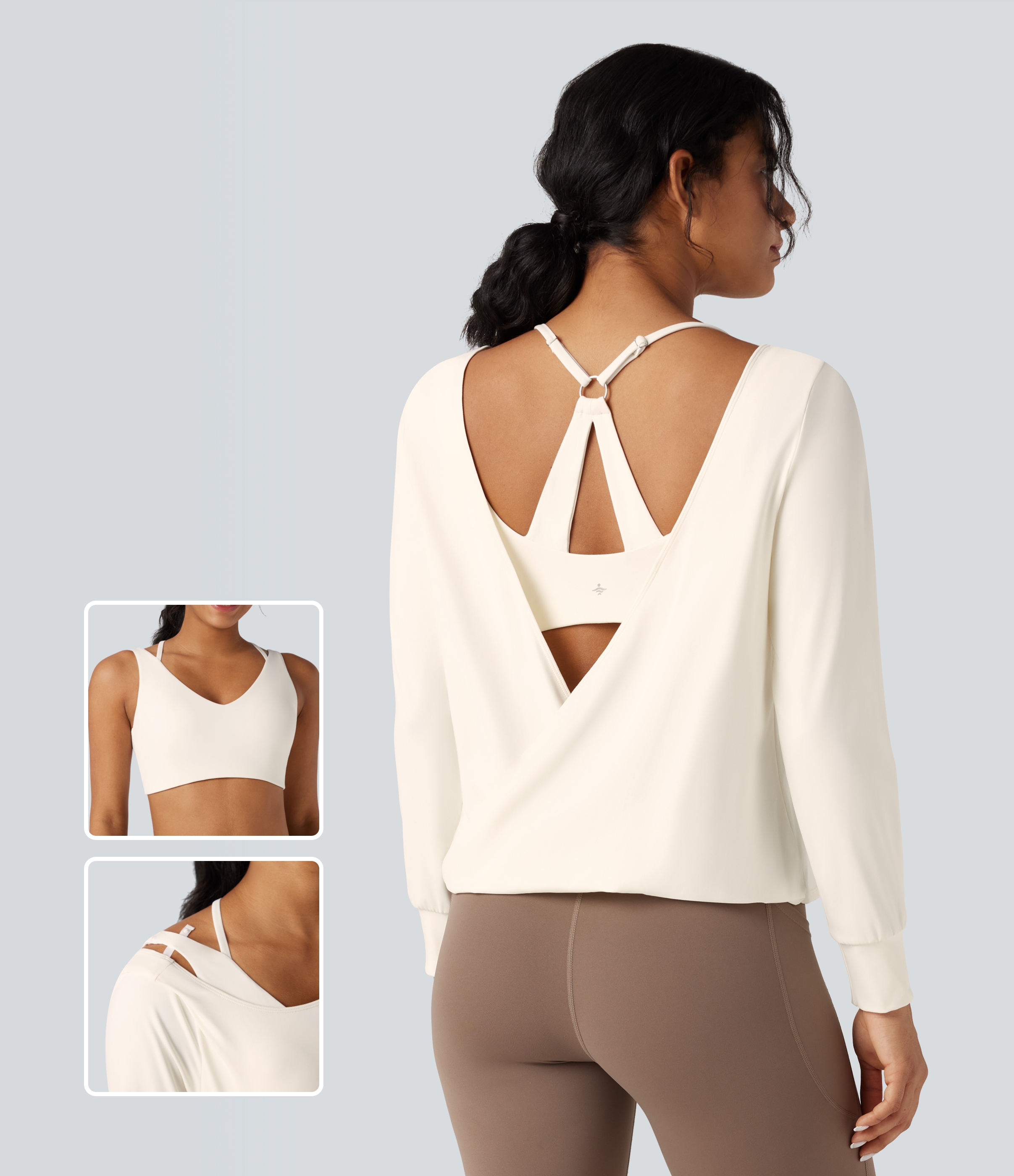 SoftlyZero™ Airy Cut-out Back 2-Piece Yoga Sports Top