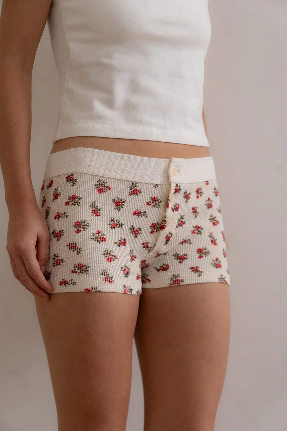 Floral Waffle Boyshort Underwear
