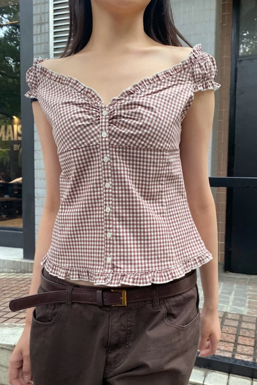 Elena Gingham Top