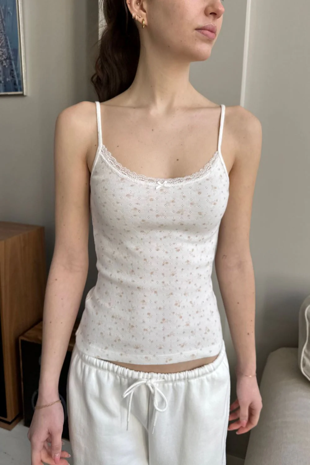 Skylar Floral Eyelet Lace Tank