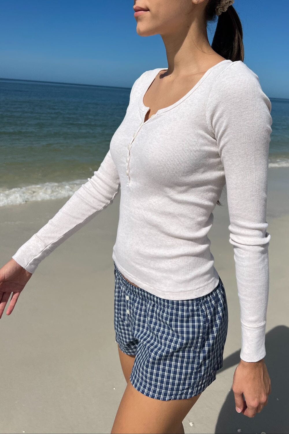 Zelly Long Sleeve Ribbed Top