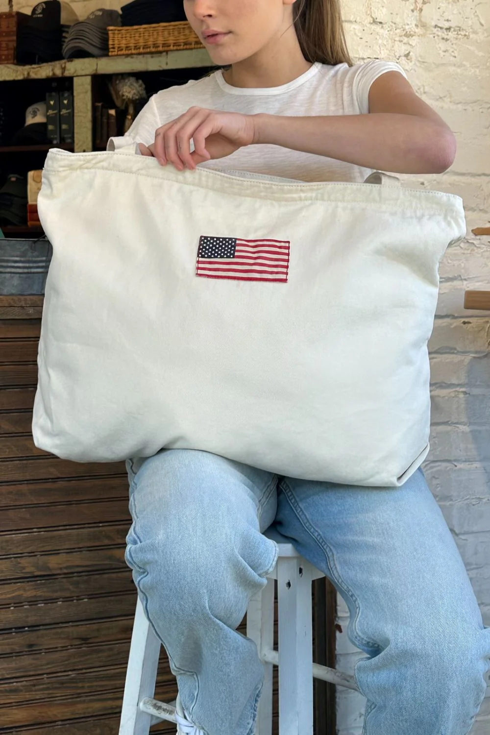 American Flag Tote Bag
