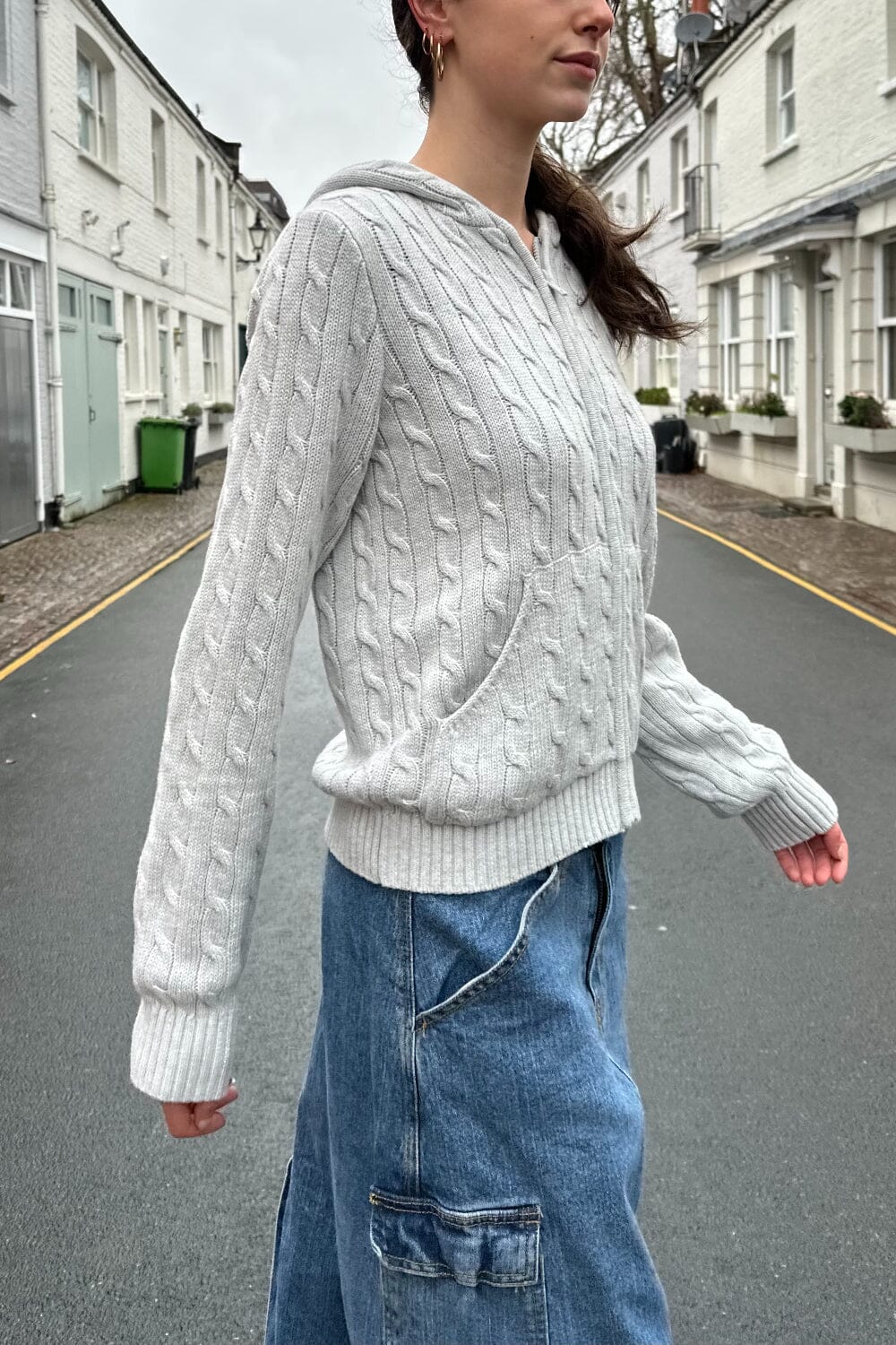 Ayla Cable Knit Zip-Up Sweater