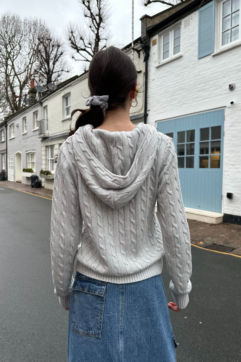 Ayla Cable Knit Zip-Up Sweater