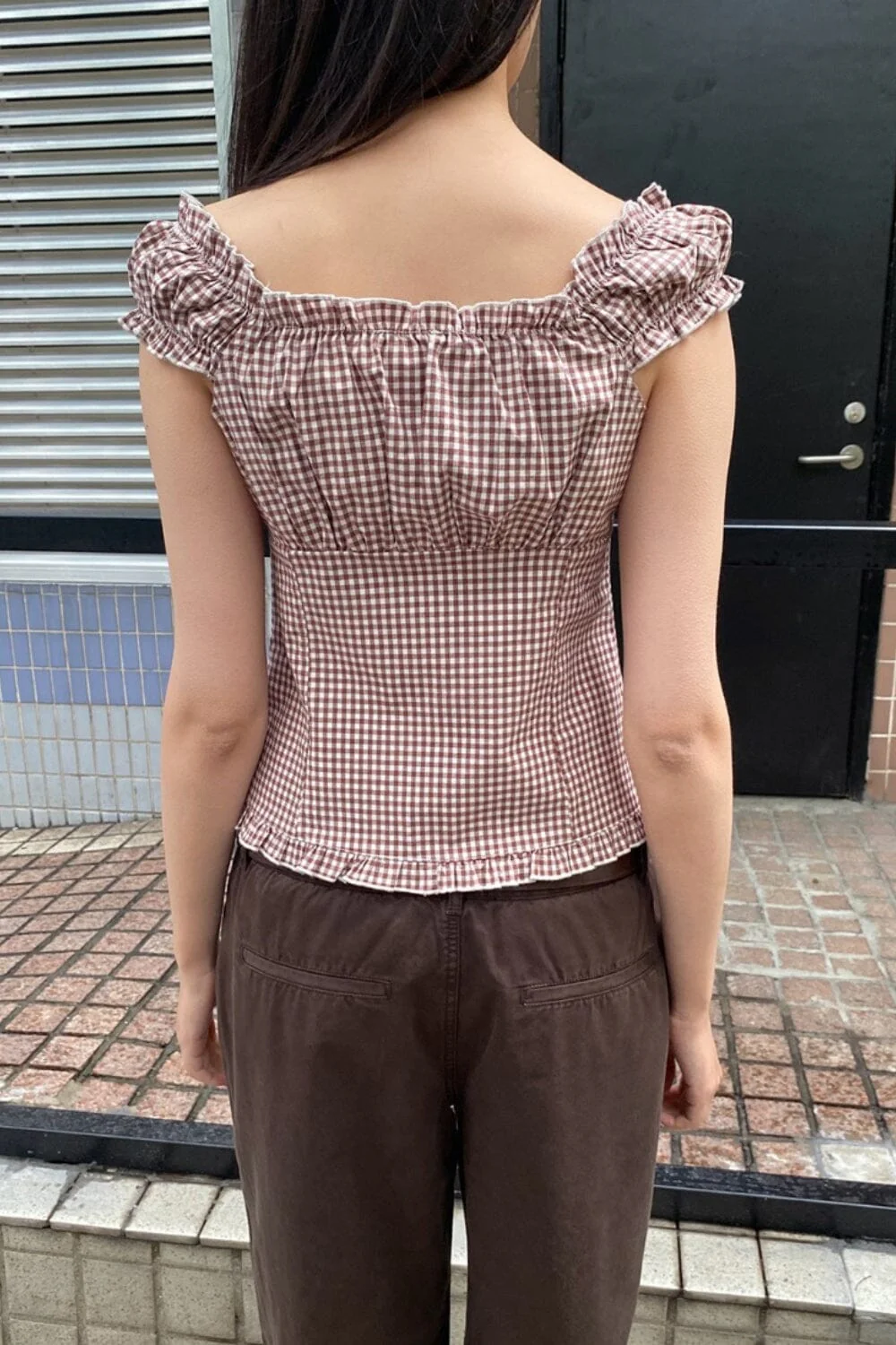 Elena Gingham Top