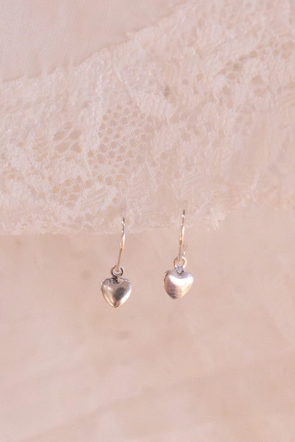 Sterling Silver Heart Charm Earrings