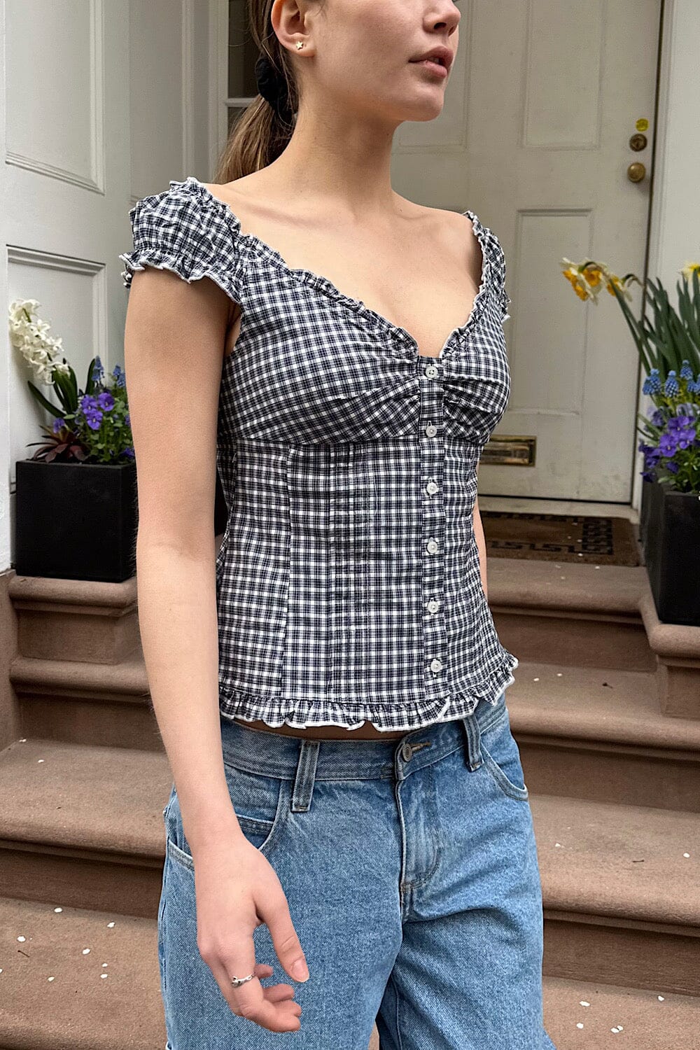 Elena Plaid Top