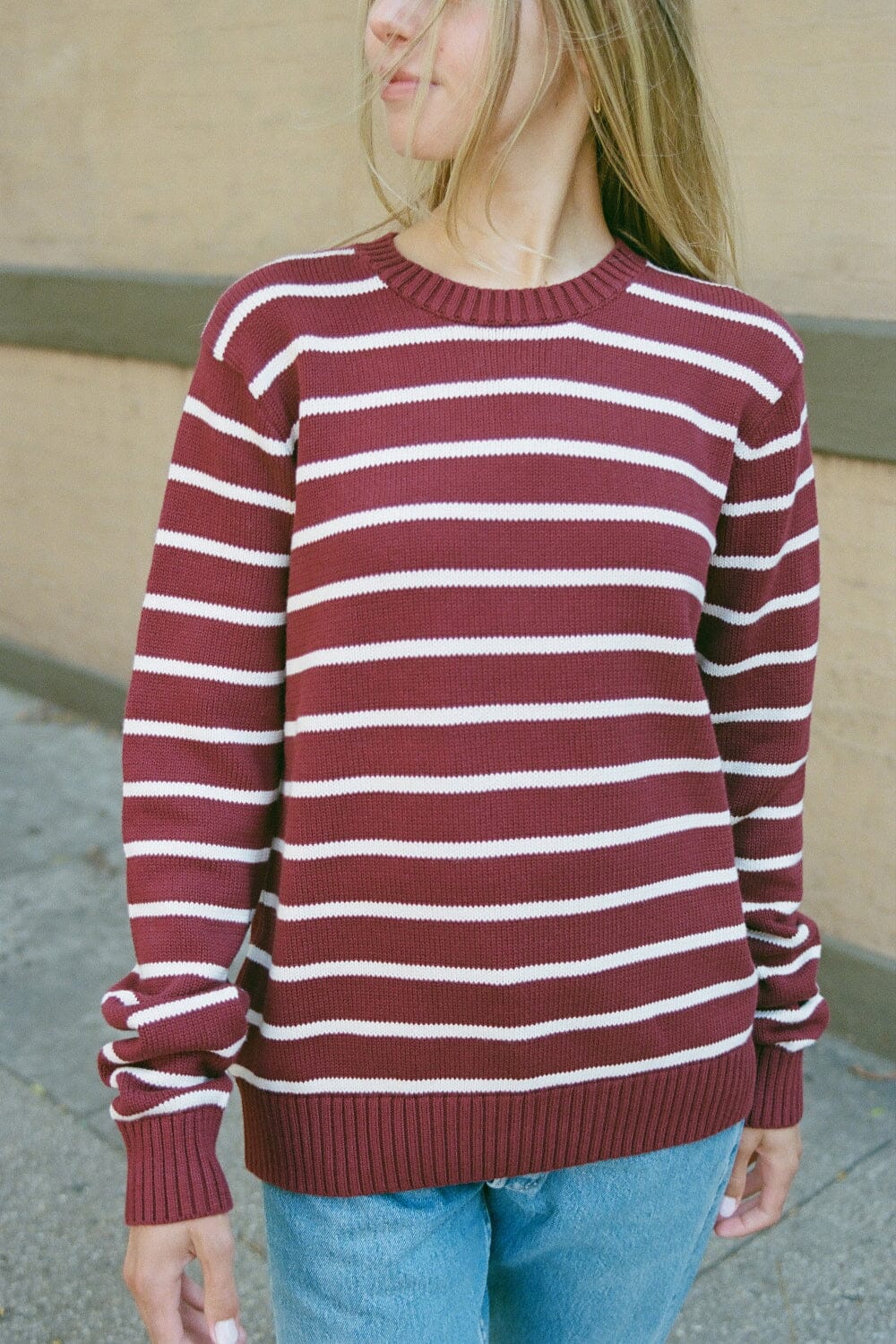 Brianna Thin Stripe Cotton Sweater
