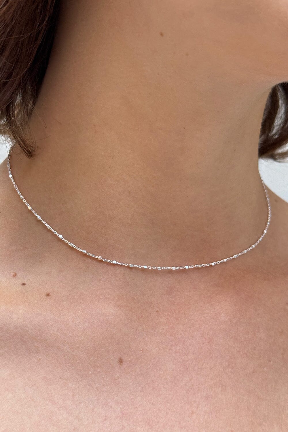Sterling Silver Beaded Chain Necklace