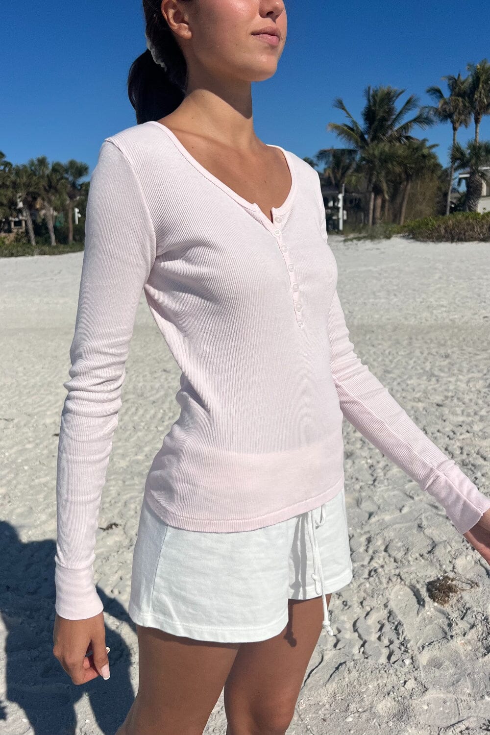 Zelly Long Sleeve Ribbed Top