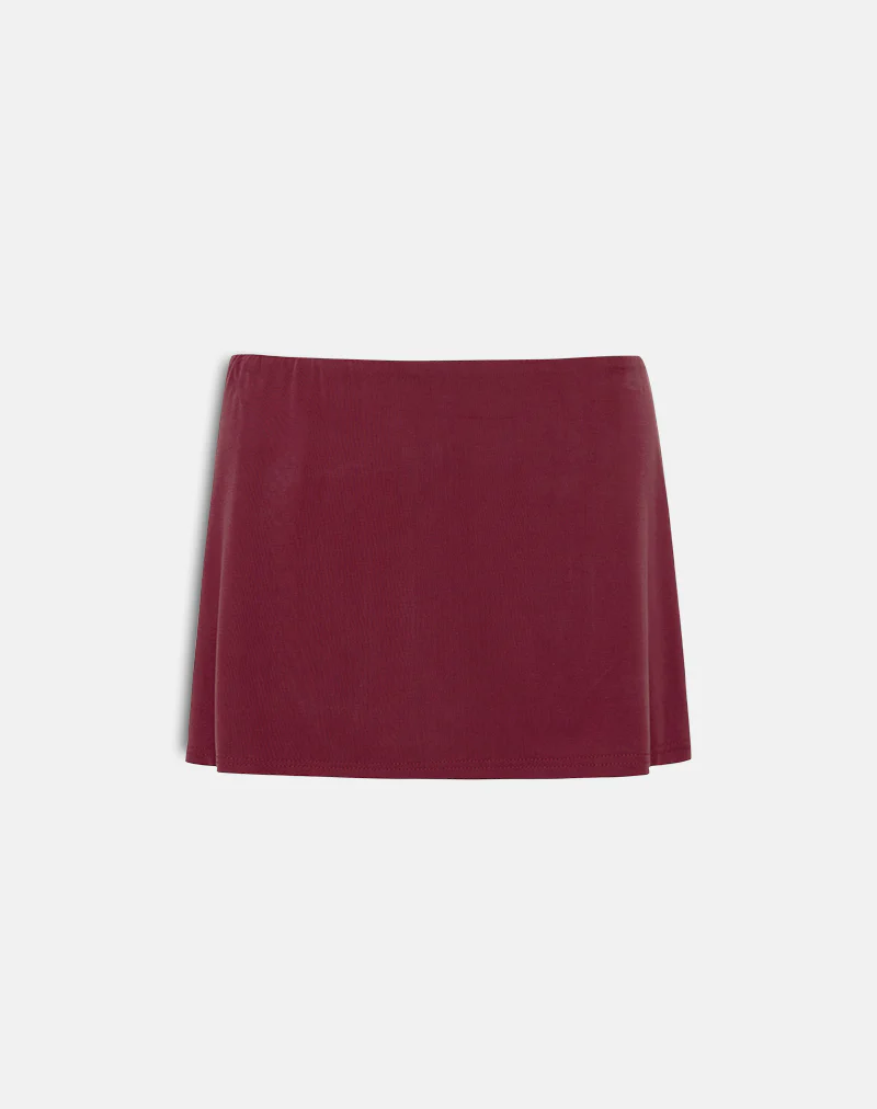 Namya Mini Skort in Cupro Burgundy