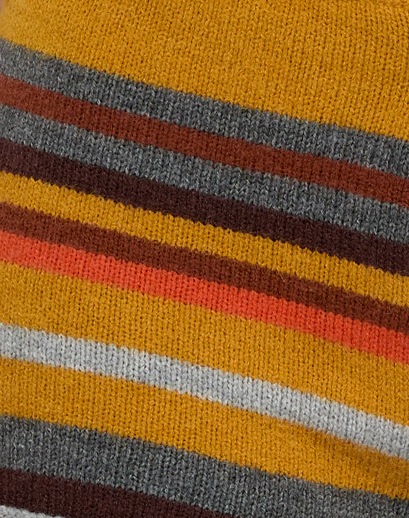 Nikaya Knit Shorts in Multi Stripe Sunset