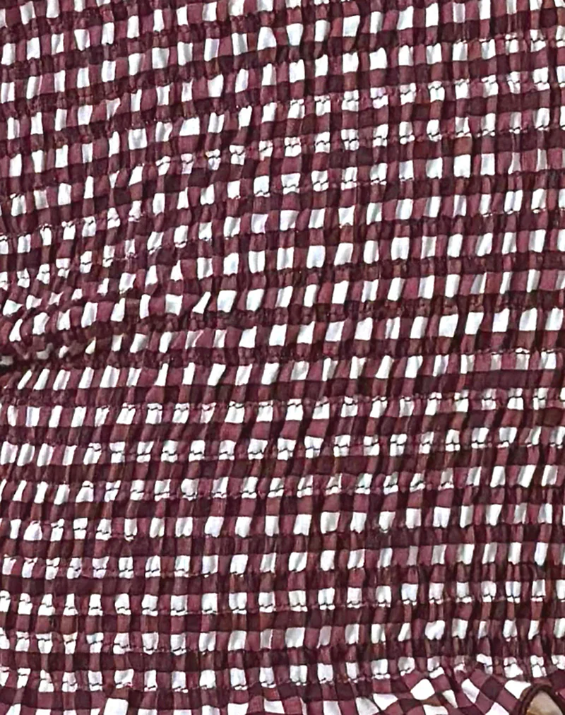 Ritala Short in Mini Gingham Wine