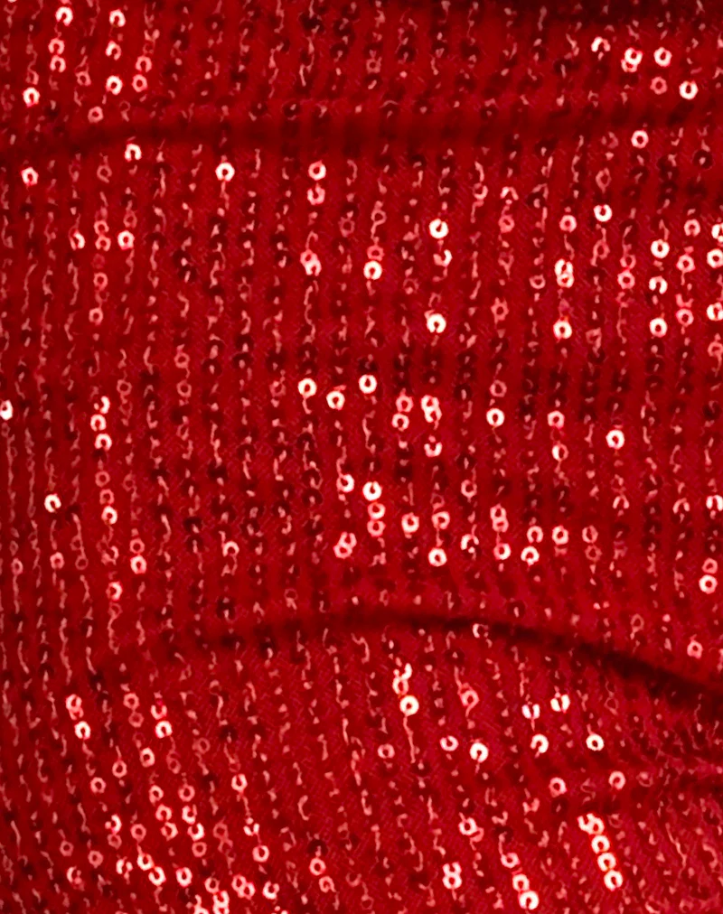 Erna Micro Short in Red Mini Sequin