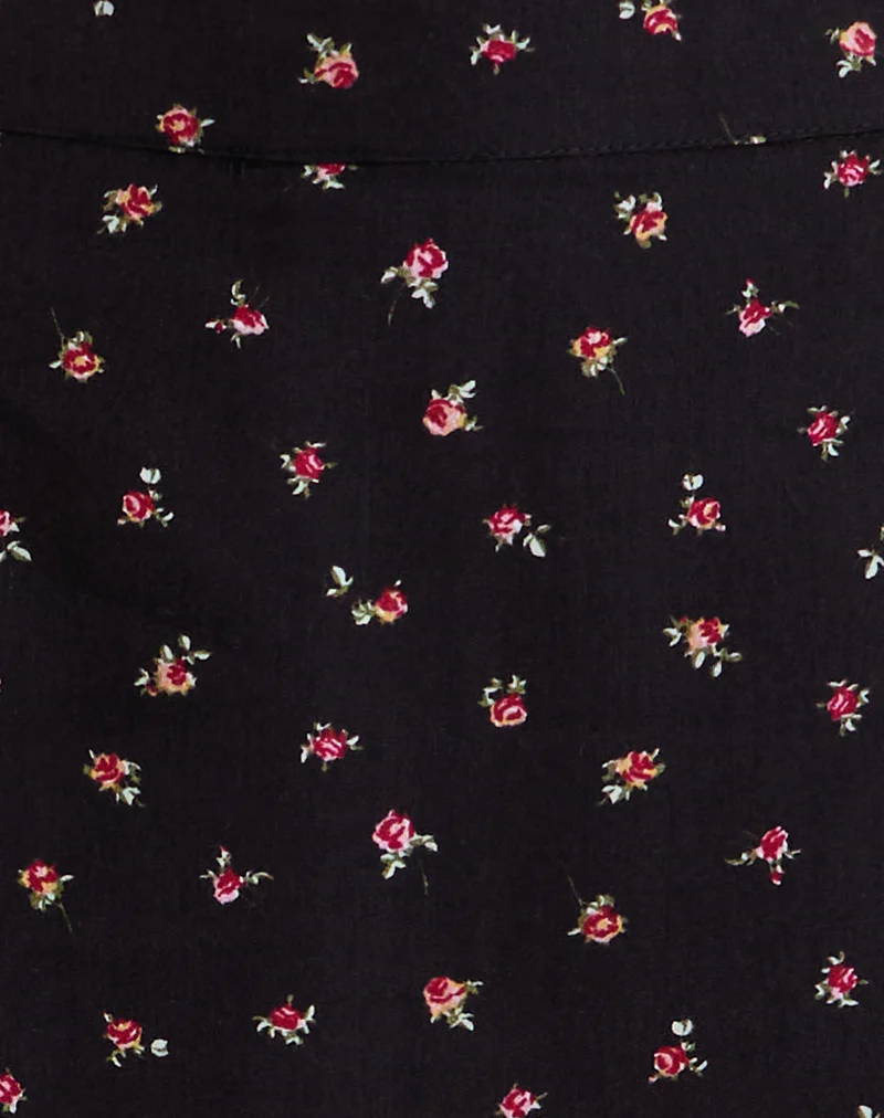 Haruto Skort in Ditsy Rose Garden Black