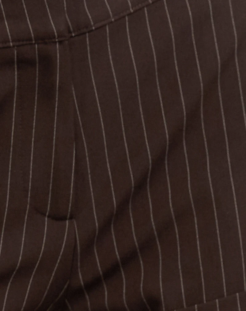 Wiluta Shorts in Tailoring Dark Brown Pinstripe