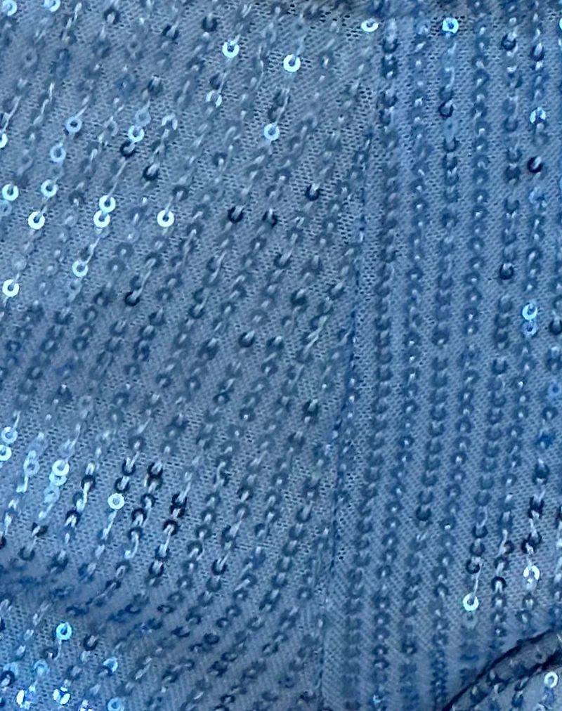 Erna Micro Short in Light Blue Mini Sequin