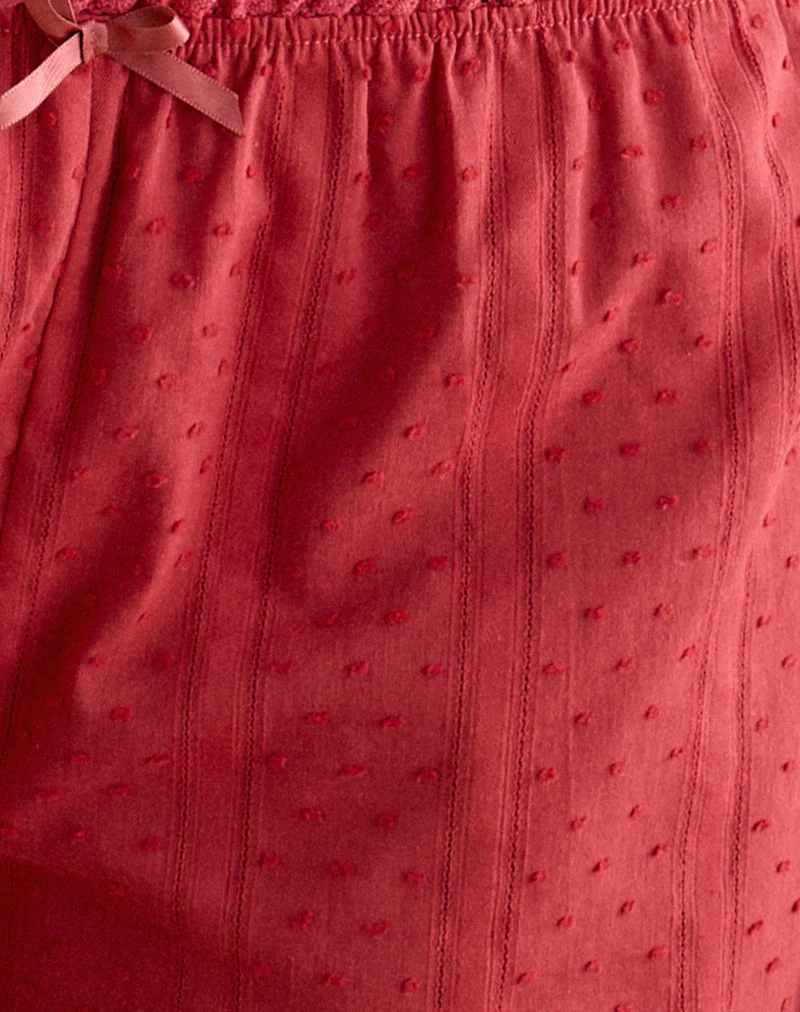 Sumi Shorts in Cotton Dobby Red