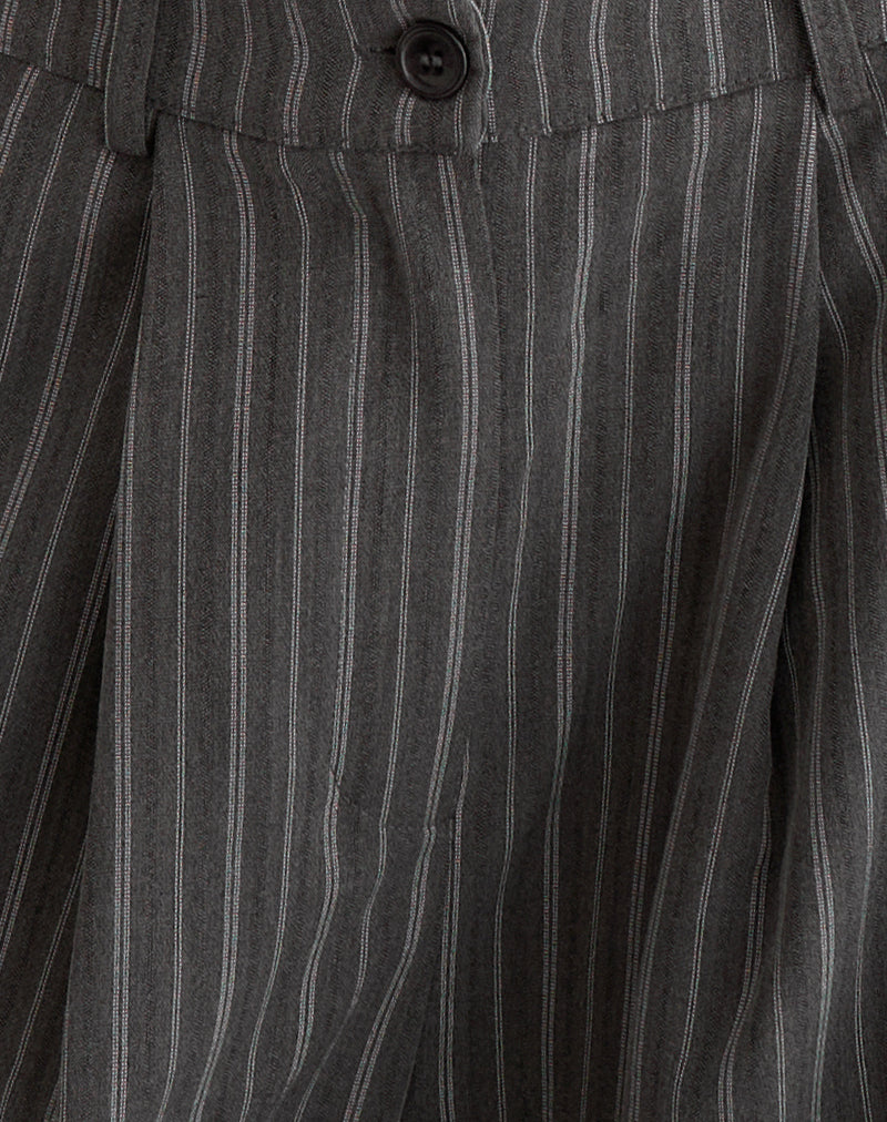 Asha Short in Pinstripe Charcoal