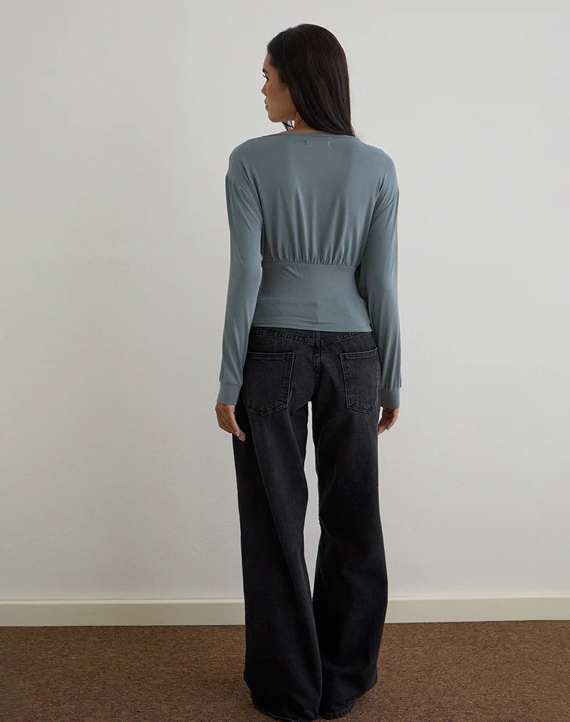 Romari Top in Ash Blue