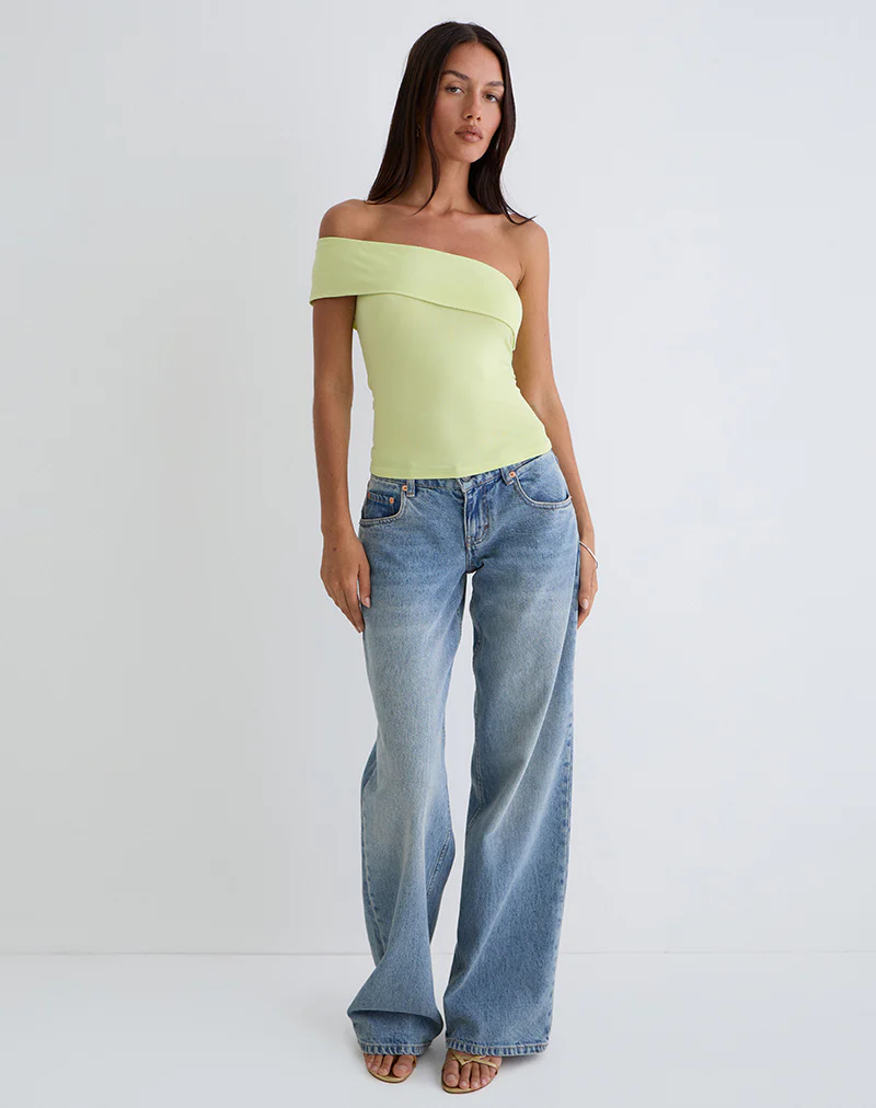 Marga One Shoulder Top in Pistachio
