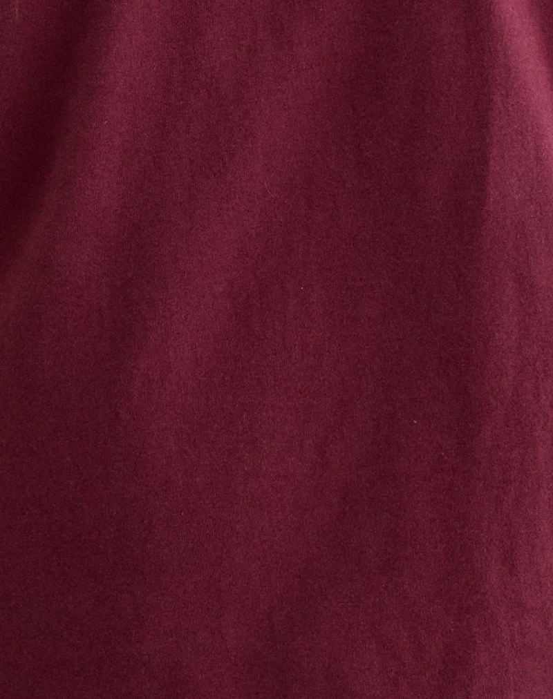 Daimin Off the Shoulder Top in Jersey Maroon