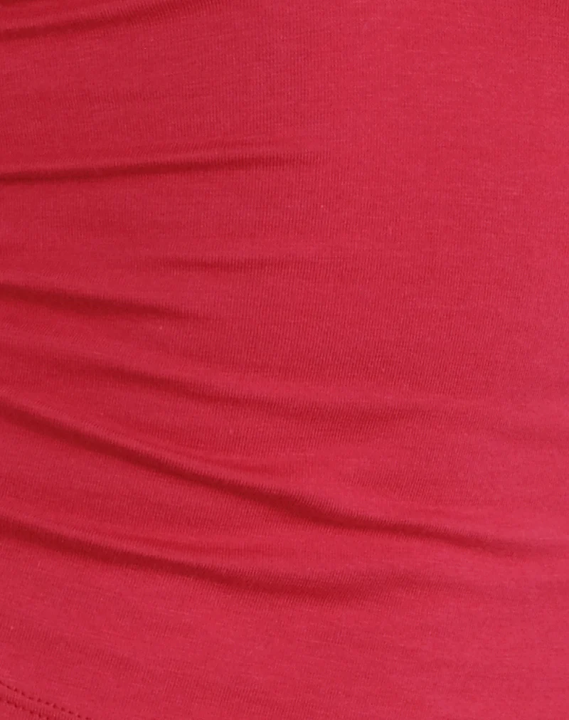 Emberly Plunge Top in Adrenaline Red