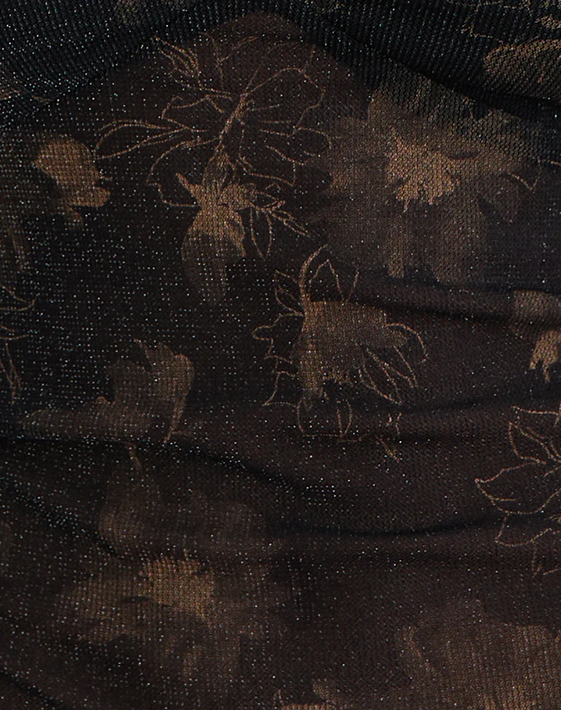 Mayari Floaty Top in Black with Bronze Shimmer