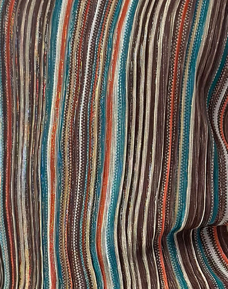 Jhani Mini Dress in Shimmer Plisse Blue and Brown