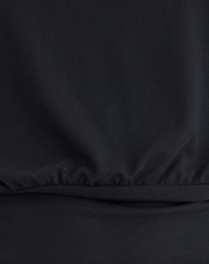 Leocadia Bandeau Top in Cupro Black